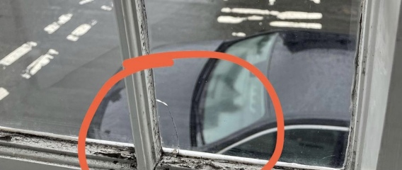 Renting property w cracked windows
