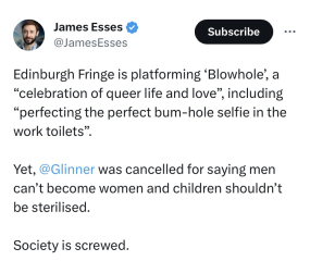 Comedy event cancelled at the Fringe because of Glinner?
