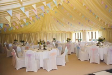 Imagine a village hall wedding