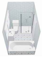 Bathroom - partially covering a window void for a shower - pictures?
