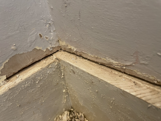 Should I be removing the polyfilla as well as the paint