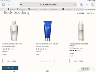 Luxury body cream/shower gel for gift