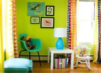 How do I style this awful green colour DS has picked for his room?