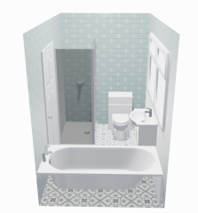 Bathroom - partially covering a window void for a shower - pictures?