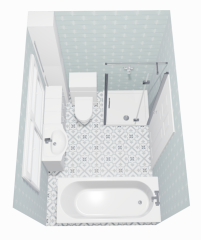 Bathroom - partially covering a window void for a shower - pictures?