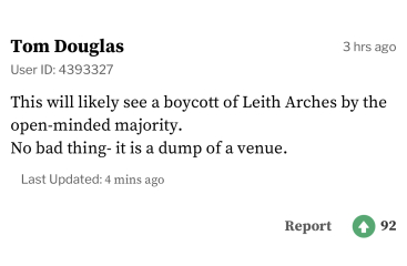 Comedy event cancelled at the Fringe because of Glinner?