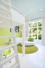 How do I style this awful green colour DS has picked for his room?