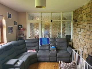 Design/ style help for dated living room - pics included