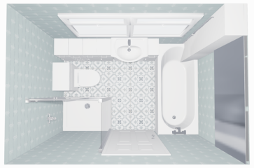 Bathroom - partially covering a window void for a shower - pictures?