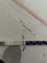 Faint line on clear blue