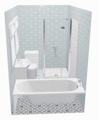 Bathroom - partially covering a window void for a shower - pictures?