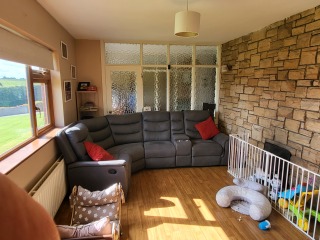 Design/ style help for dated living room - pics included