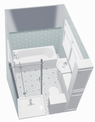 Bathroom - partially covering a window void for a shower - pictures?