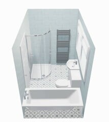 Bathroom - partially covering a window void for a shower - pictures?