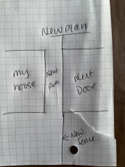 Path between houses - with diagram
