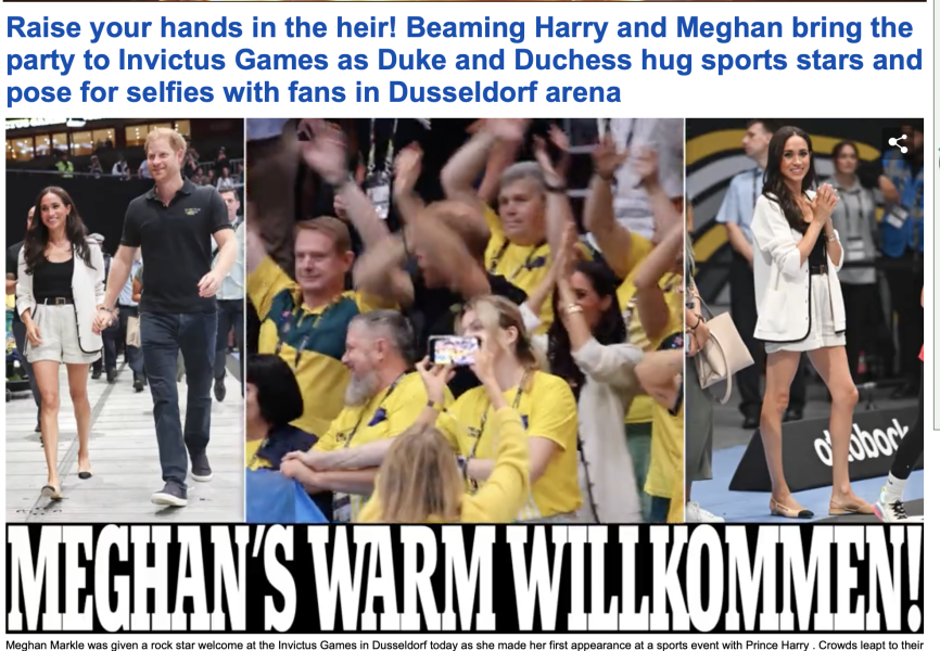 The Duke and Duchess of Sussex at the Invictus Games 2023
