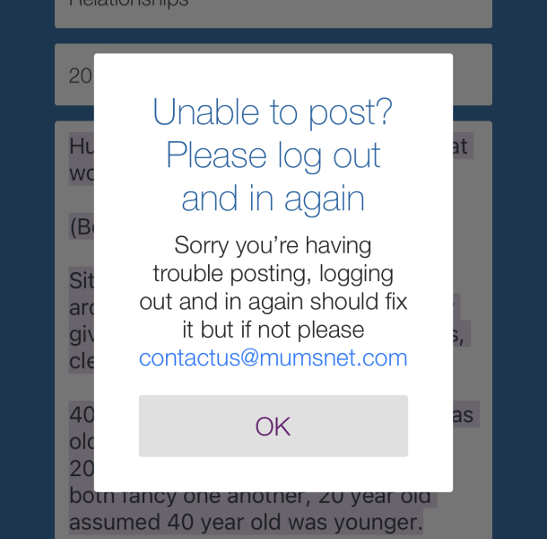I can't create a new post anywhere bar AIBU