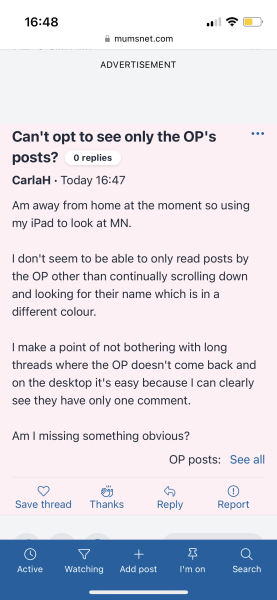 Can't opt to see only the OP's posts?