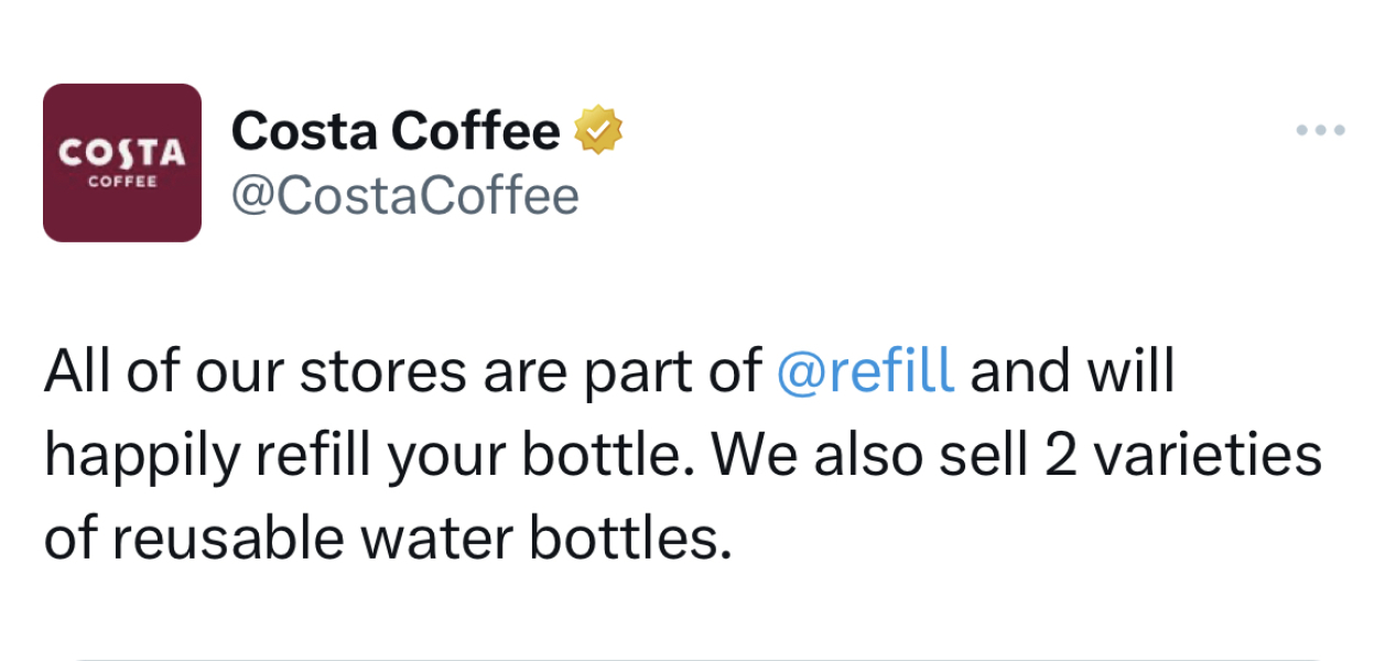 Cafe charging for tap water