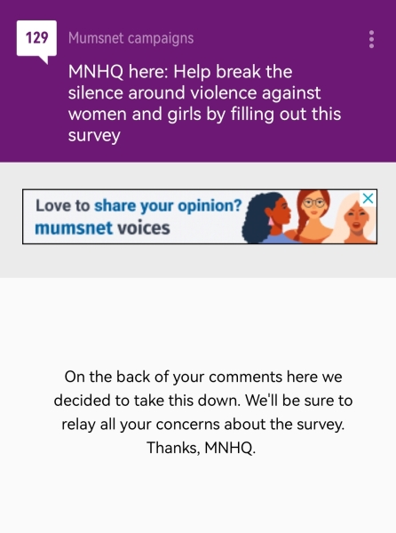 Mumsnet campaign on VAWG includes men in their definition of women