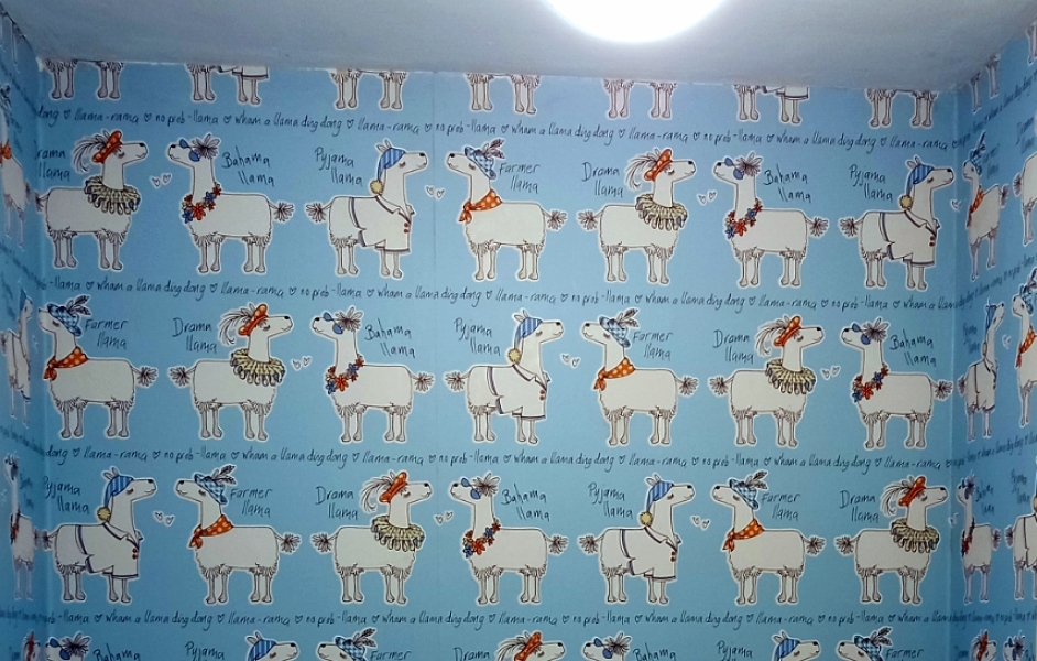 Wallpapering - llama's feet. Aibu?