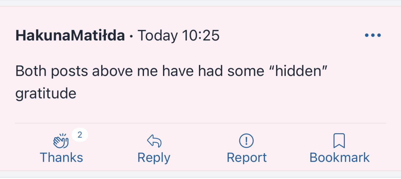 To ask about hidden gratitude?