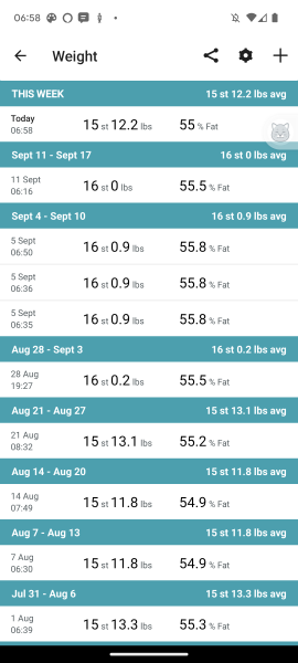 Accountability, 6 1/2 stone to lose 
