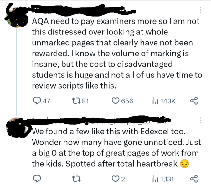 Eng GCSE grade oddities