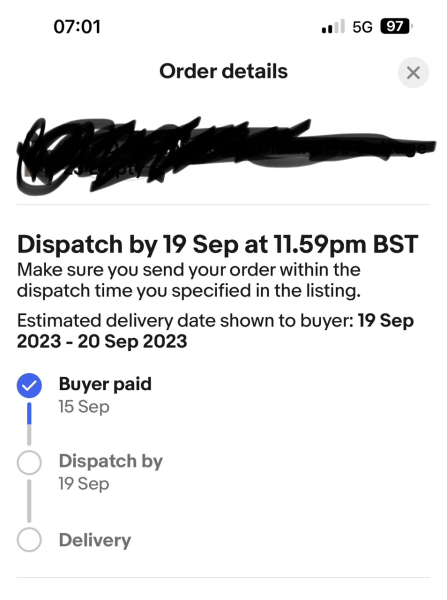 Ebay dispatch days