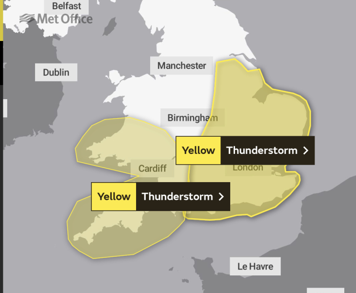 Thunderstorms Sunday 17th September.