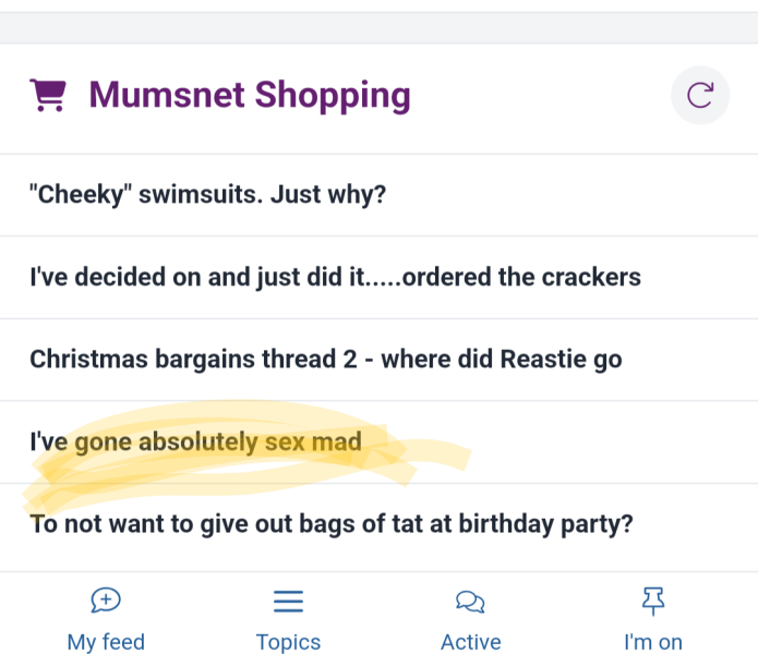 Mumsnet Shopping feed?