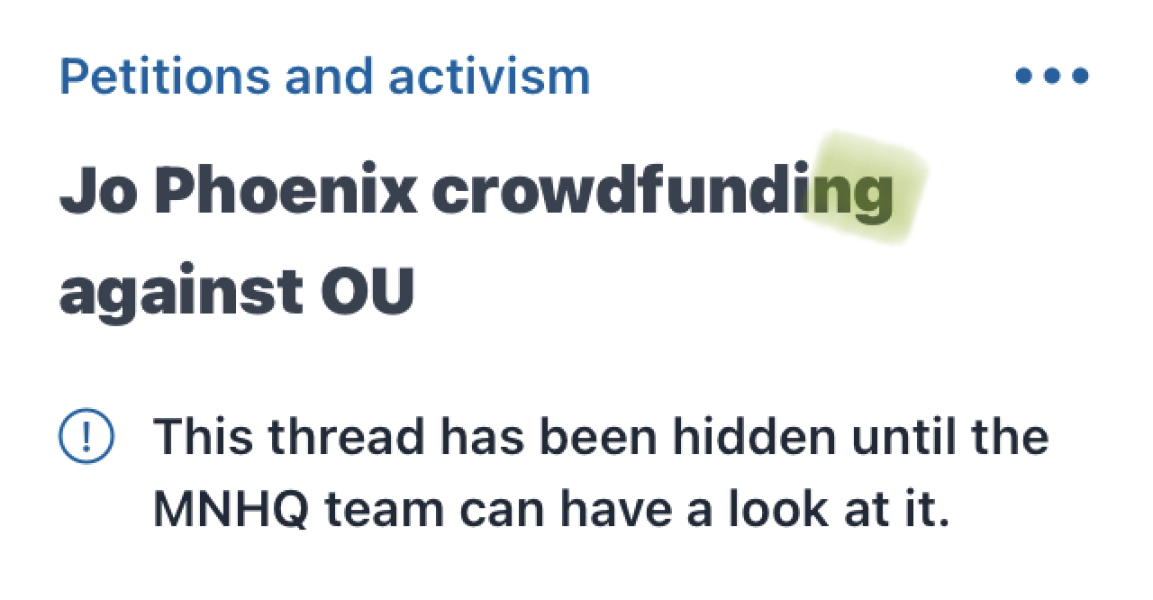 Update from Jo Phoenix