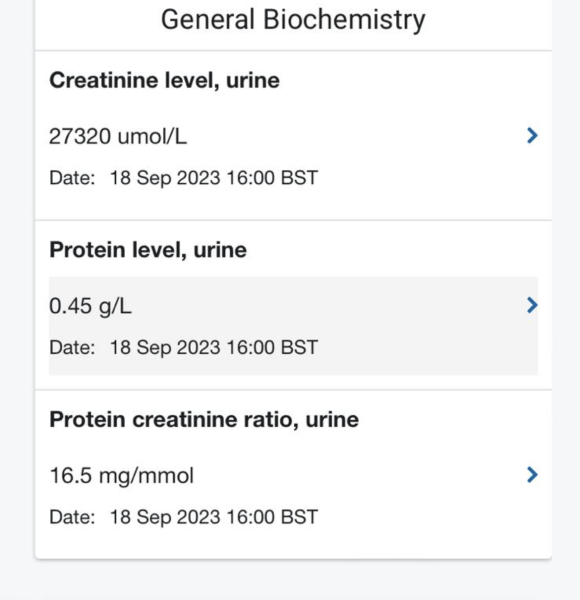 Urine results