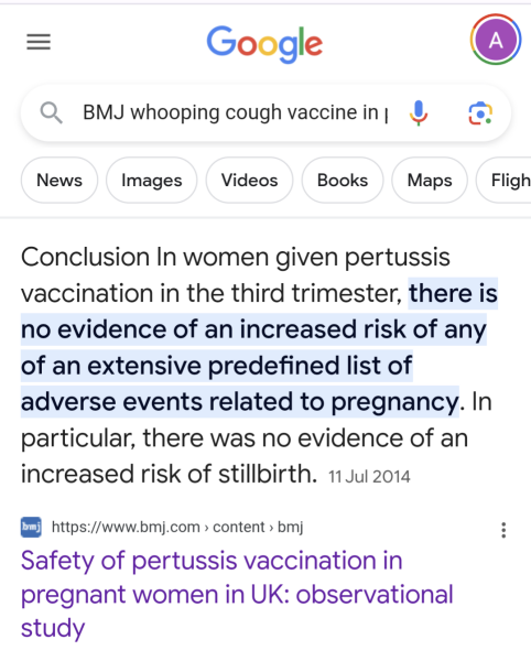 Whooping cough Vaccine 34 weeks pregnant