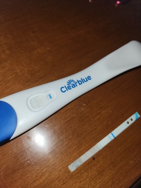 Clear blue test. Evap line or positive