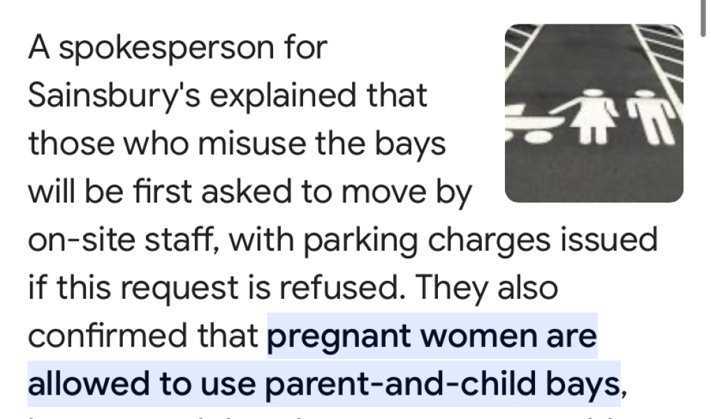 To think it wasn’t wrong of me to use a parent & child parking space?