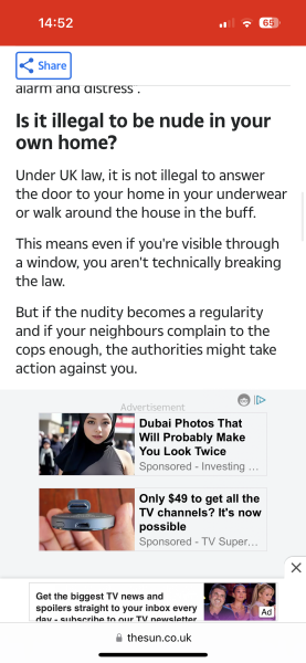 Should I tell our neighbour we can see her through the window?