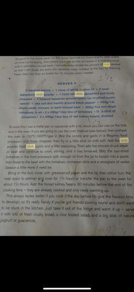 Does anyone have a brilliant chilli recipe