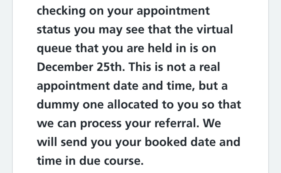 NHS Video Appointment at 3am