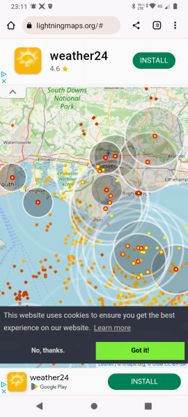 Thunderstorms Sunday 17th September.