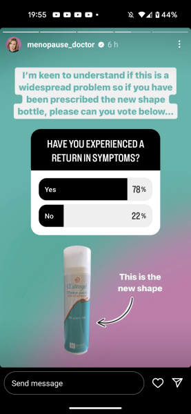 Oestrogel: new packaging (yet again)?