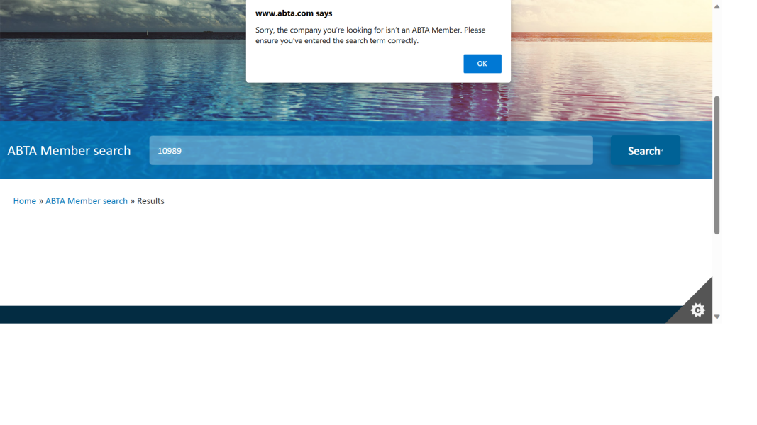 Travel agent claims to be ABTA member but they are not