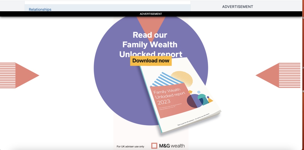 Advert taking over entire screen