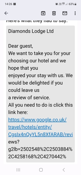 Royally fucked over by Diamonds Lodge on  booking.com and can't contact anyone