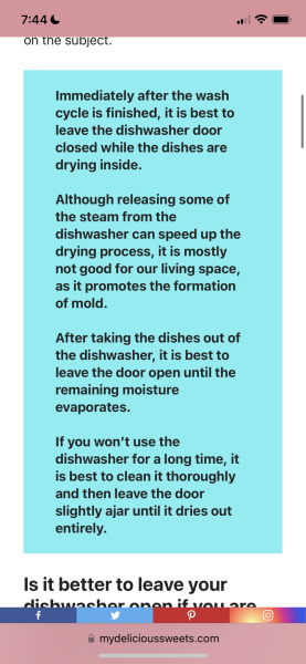 Dishwasher open or closed