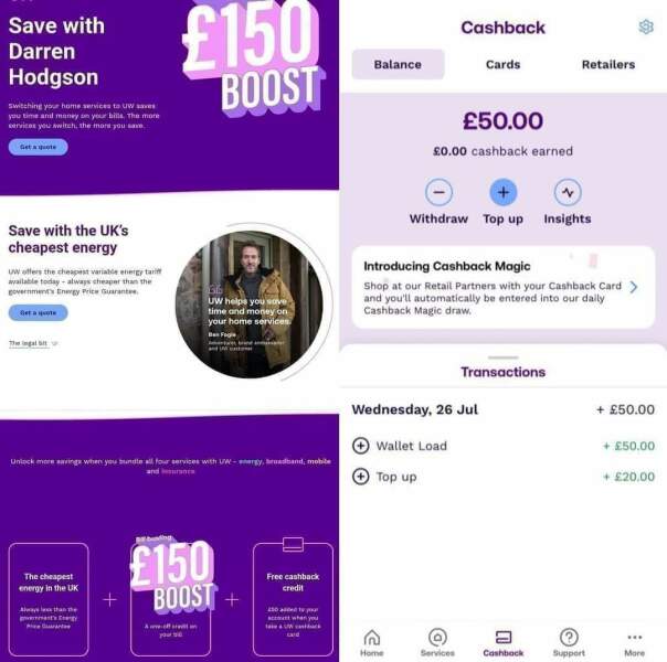Uw reduce your bills with a huge difference!!! Massive savings check it out completely free to check also get £50 free
