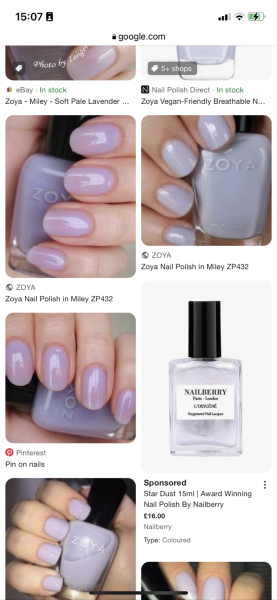 Can you help me find a sheer almost violet nail polish please?