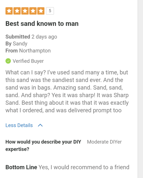 To not want to review every item I buy?