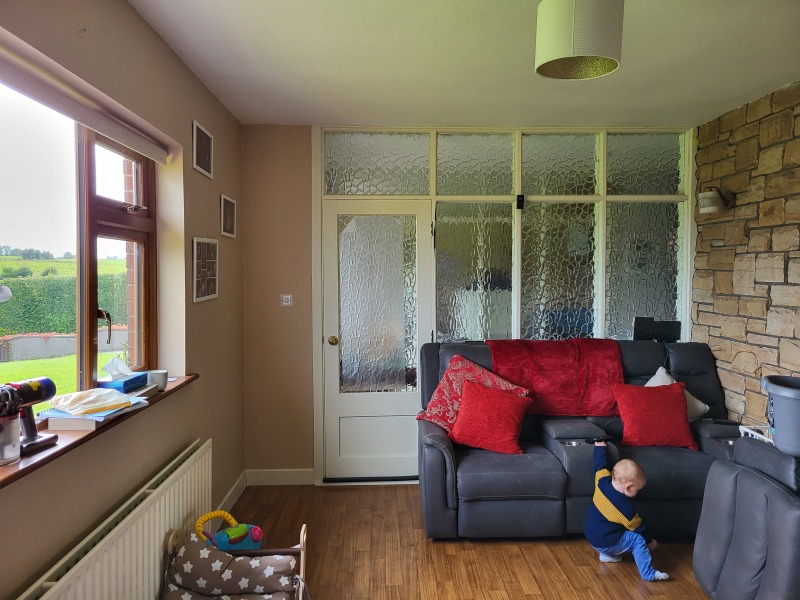 Design/ style help for dated living room - pics included