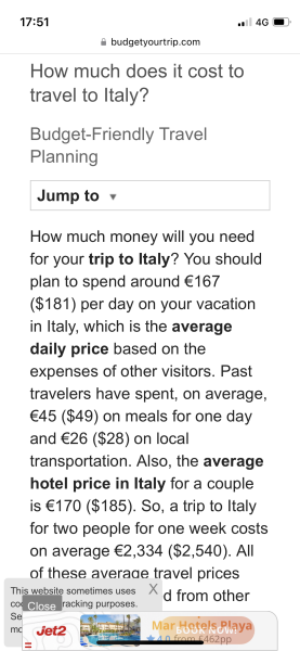 Italy tour ..we don't have enough cash?